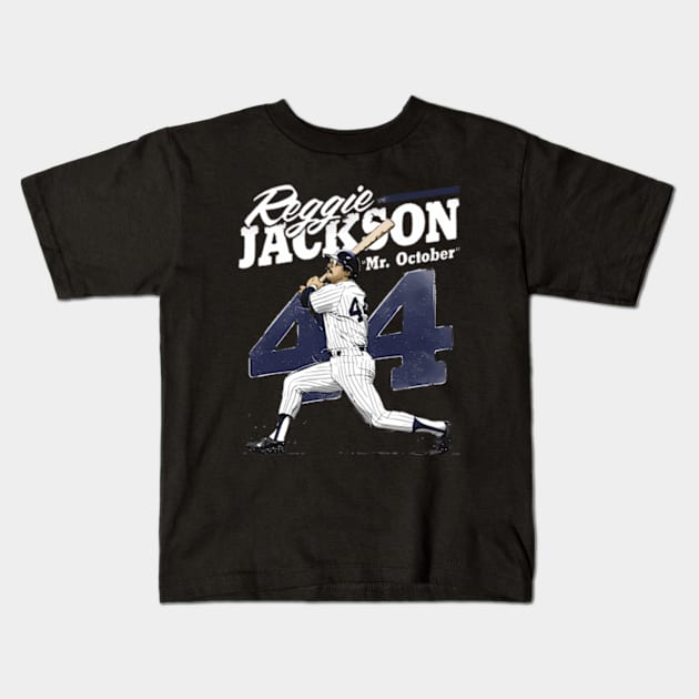 Reggie Jackson New York Y Kids T-Shirt by binchudala